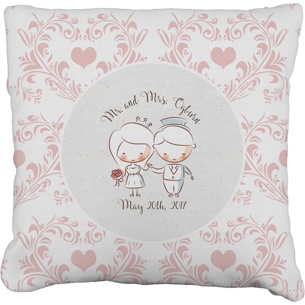 Custom Wedding People Faux-Linen Throw Pillow (Personalized)