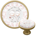 Wedding People Cabinet Knob - Gold (Personalized)