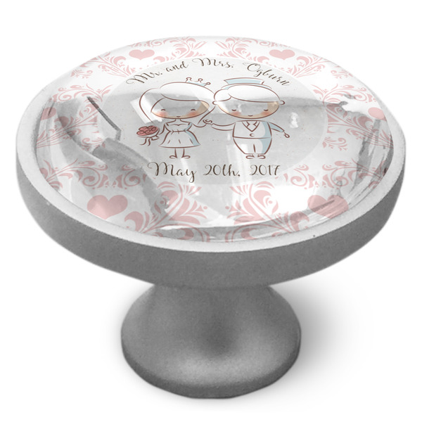 Wedding People Cabinet Knob - Nickel - Side