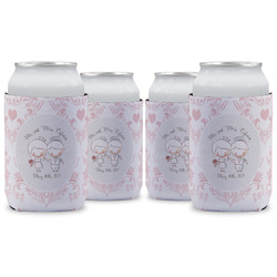 Wedding People Can Cooler (12 oz) - Set of 4 w/ Couple's Names