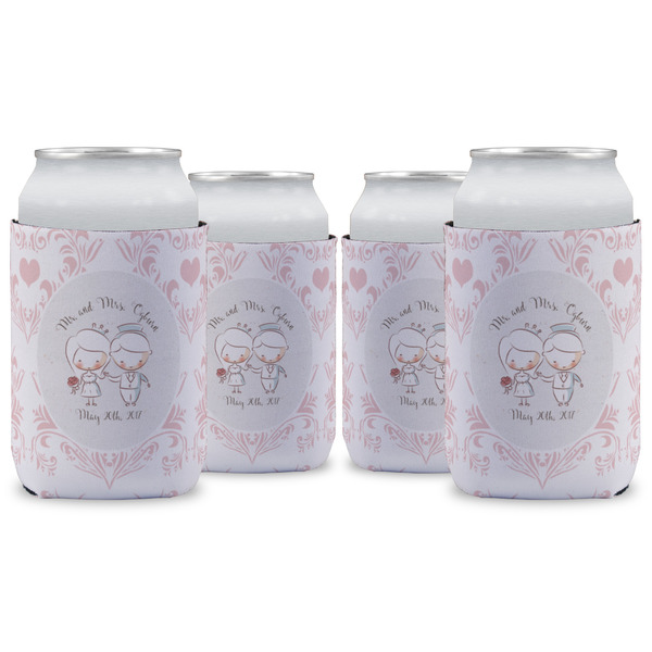 Custom Wedding People Can Cooler (12 oz) - Set of 4 w/ Couple's Names