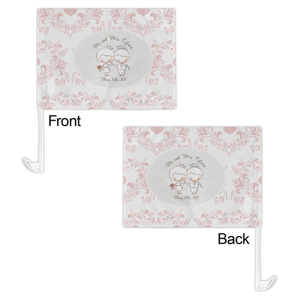 Wedding People Car Flag - 11" x 8" - Front & Back View