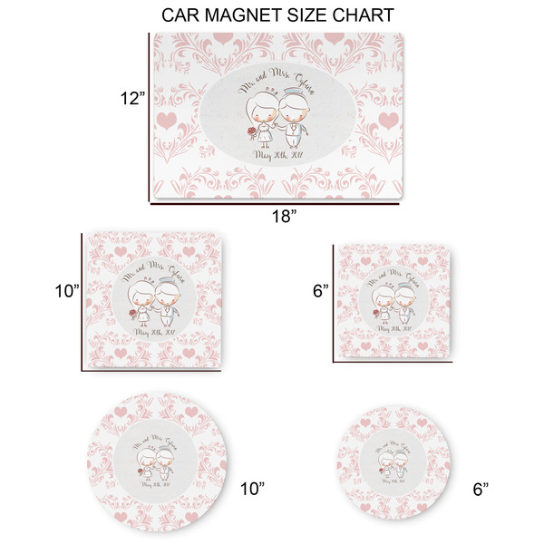 Wedding People Car Magnets - SIZE CHART