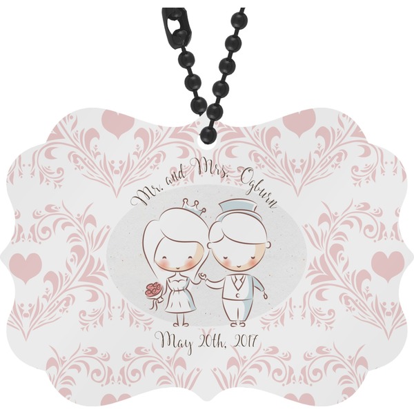 Custom Wedding People Rear View Mirror Decor (Personalized)
