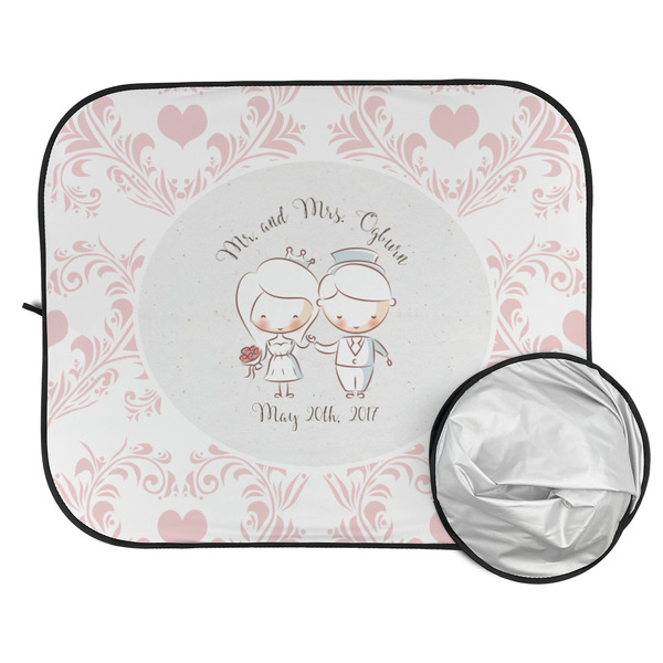 Wedding People Car Sun Shades - FOLDED & UNFOLDED