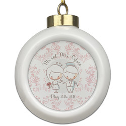 Wedding People Ceramic Ball Ornament (Personalized)