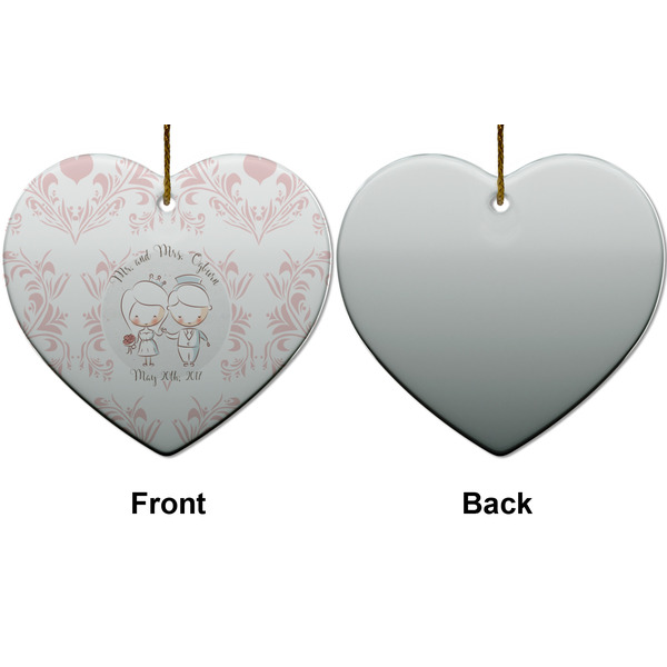 Wedding People Ceramic Flat Ornament - Heart Front & Back (APPROVAL)