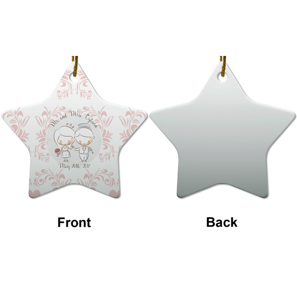 Wedding People Ceramic Flat Ornament - Star Front & Back (APPROVAL)