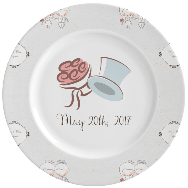 Custom Wedding People Ceramic Dinner Plates (Set of 4) (Personalized)