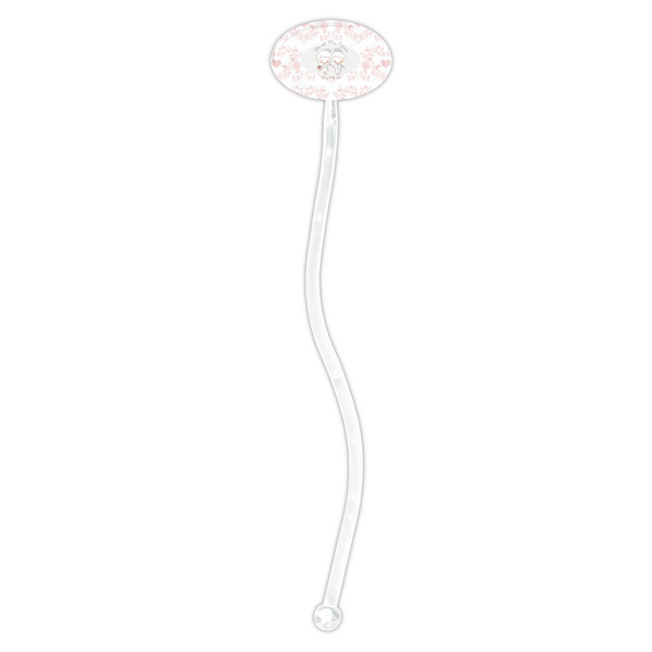 Wedding People Clear Plastic 7" Stir Stick - Oval - Single Stick