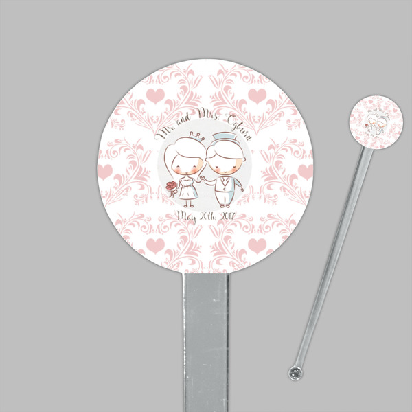 Wedding People Clear Plastic 7" Stir Stick - Round - Closeup