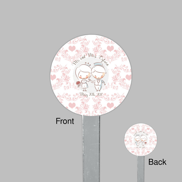 Wedding People Clear Plastic 7" Stir Stick - Round - Front & Back