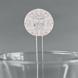 Wedding People 5.5" Round Plastic Stir Sticks - Clear (Personalized)
