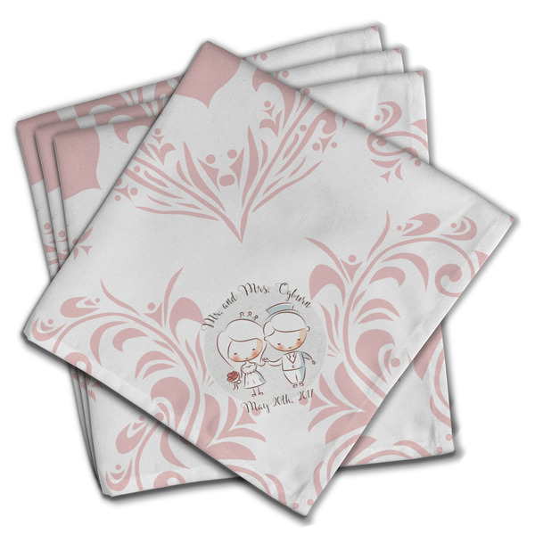 Custom Wedding People Cloth Napkins (Set of 4) (Personalized)