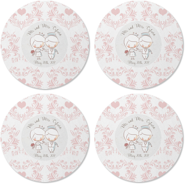 Wedding People Coaster Round Rubber Back - Apvl