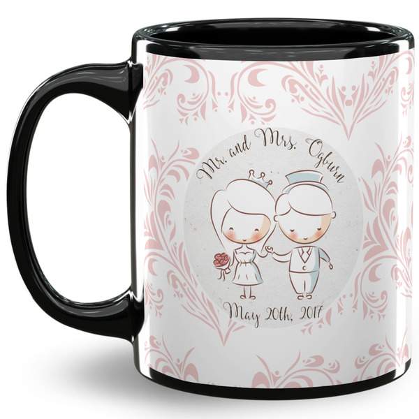 Custom Wedding People 11 Oz Coffee Mug - Black (Personalized)