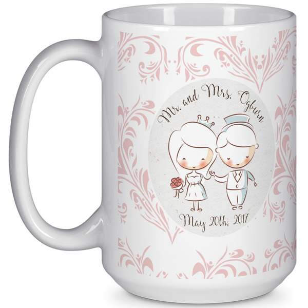 Custom Wedding People 15 Oz Coffee Mug - White (Personalized)