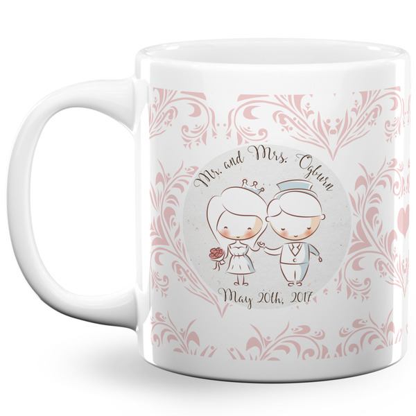Custom Wedding People 20 Oz Coffee Mug - White (Personalized)