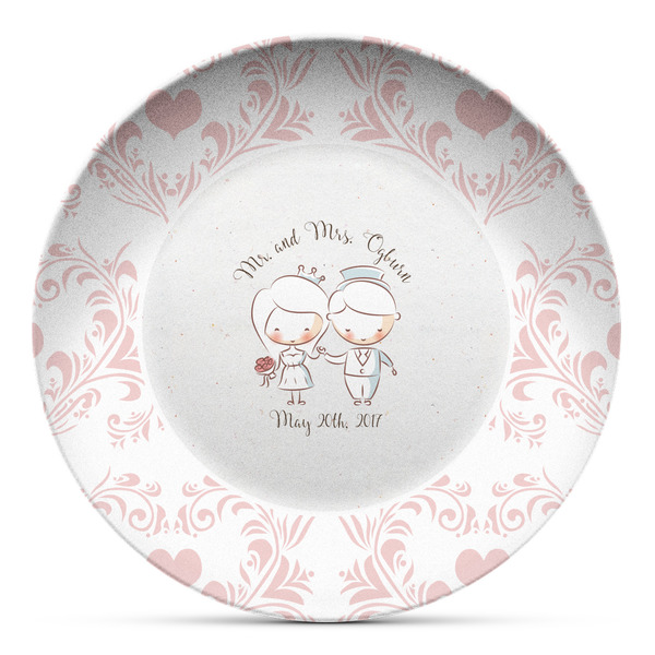 Custom Wedding People Microwave Safe Plastic Plate - Composite Polymer (Personalized)