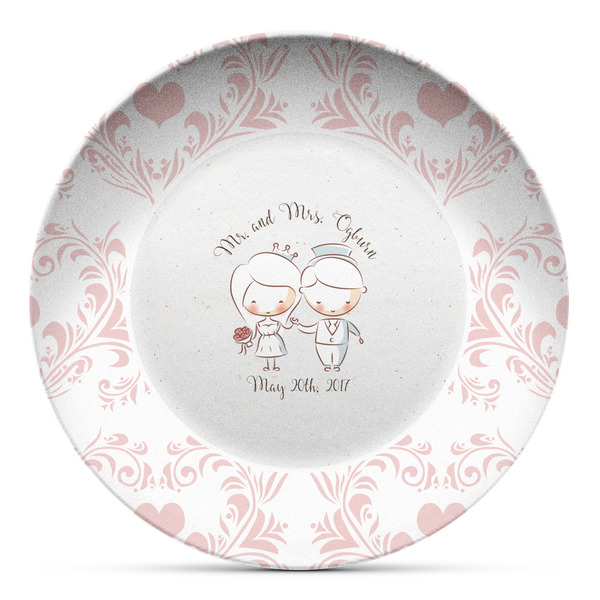 Custom Wedding People Microwave Safe Plastic Plate - Composite Polymer (Personalized)