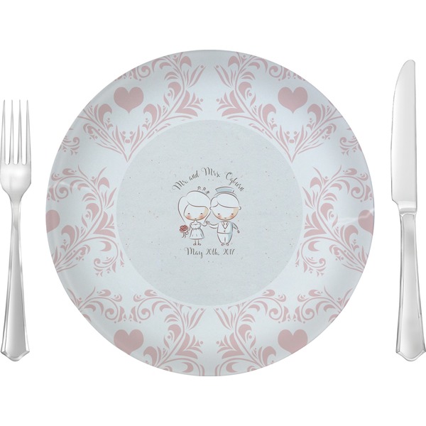 Custom Wedding People 10" Glass Lunch / Dinner Plates - Single or Set (Personalized)