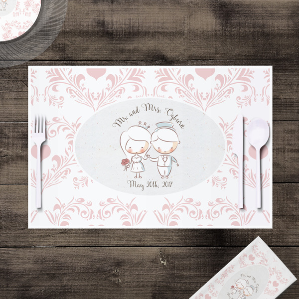 Wedding People Disposable Paper Placemat - In Context