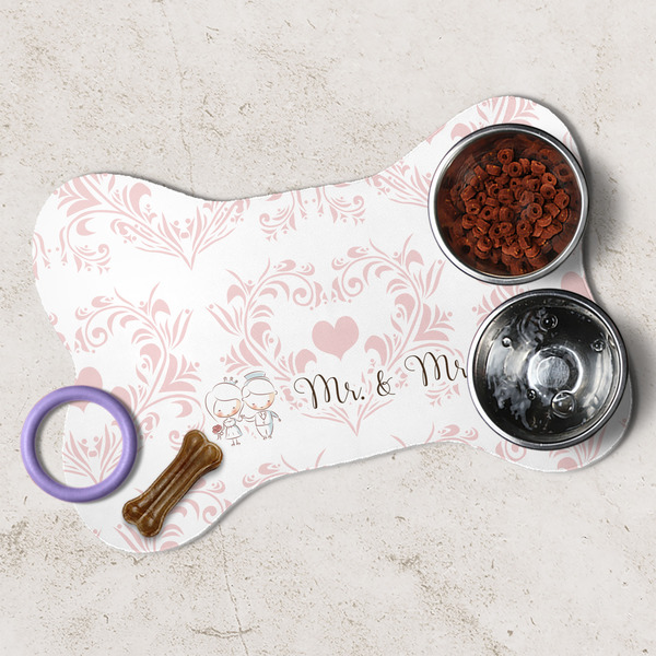 Wedding People Dog Bone Shaped Mat Lifestyle