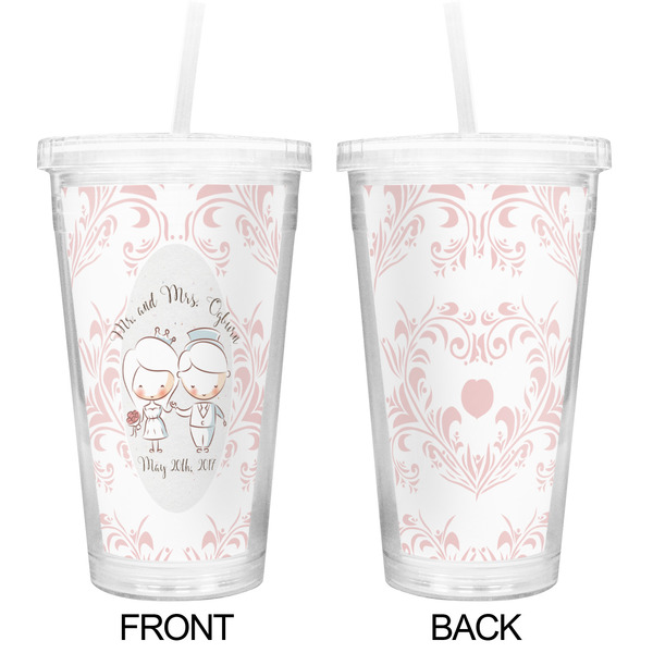 Wedding People Double Wall Tumbler with Straw - Approval