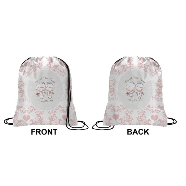 Wedding People Drawstring Backpack Front & Back Medium
