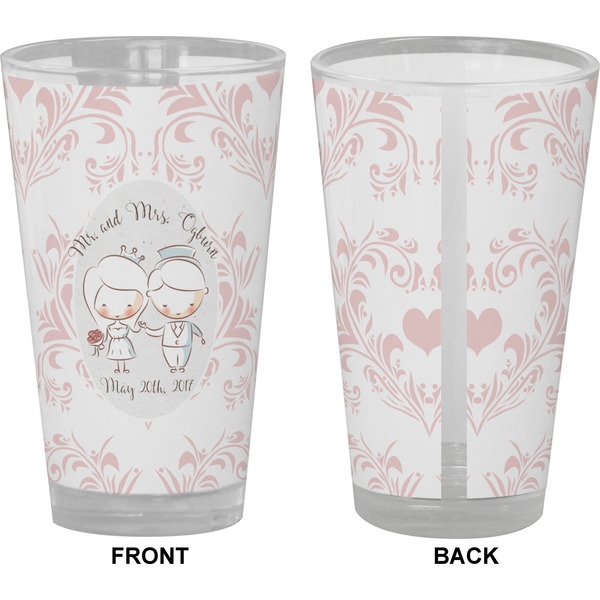 Wedding People Pint Glass - Full Color - Front & Back Views
