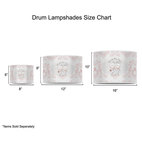 Wedding People Drum Lampshades - Sizing Chart