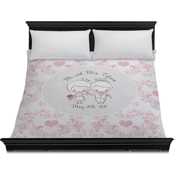 Wedding People Duvet Cover - King - On Bed - No Prop