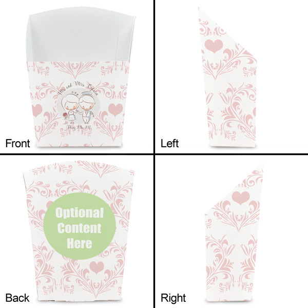 Wedding People French Fry Favor Box - Front & Back View