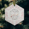 Wedding People Frosted Glass Ornament - Hexagon (Lifestyle)