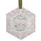 Wedding People Flat Glass Ornament - Hexagon w/ Couple's Names