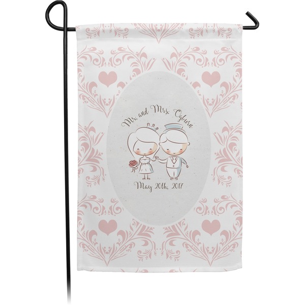Custom Wedding People Small Garden Flag - Double Sided w/ Couple's Names