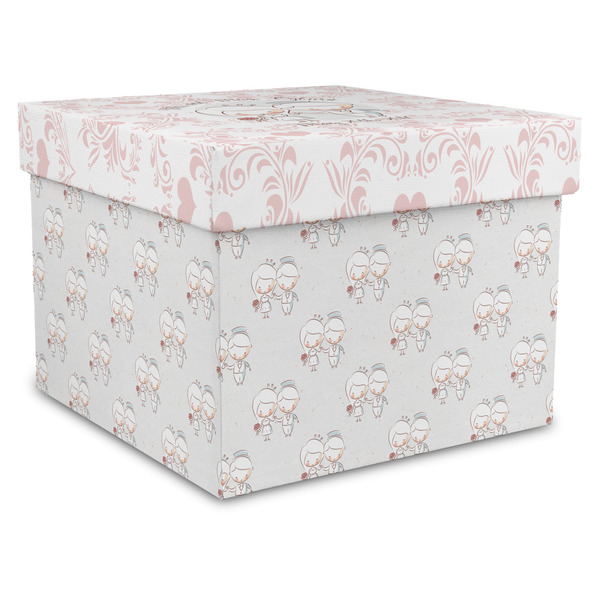 Custom Wedding People Gift Box with Lid - Canvas Wrapped - XX-Large (Personalized)