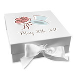 Wedding People Gift Box with Magnetic Lid - White (Personalized)