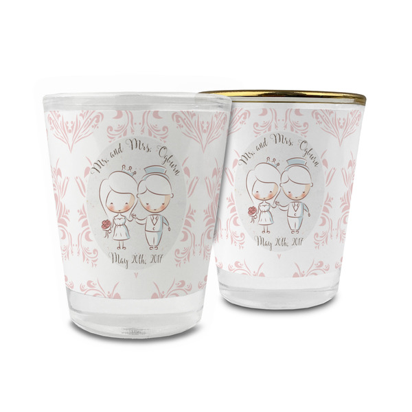 Custom Wedding People Glass Shot Glass - 1.5 oz (Personalized)