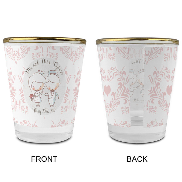 Wedding People Glass Shot Glass - with gold rim - APPROVAL