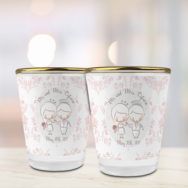 Wedding People Glass Shot Glass - with gold rim - LIFESTYLE