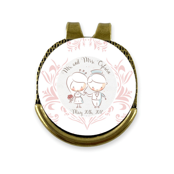 Custom Wedding People Golf Ball Marker - Hat Clip - Gold