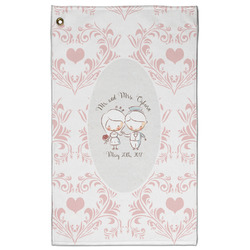 Wedding People Golf Towel - Poly-Cotton Blend w/ Couple's Names
