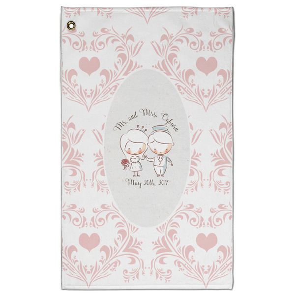 Custom Wedding People Golf Towel - Poly-Cotton Blend - Large w/ Couple's Names