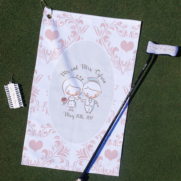 Custom Wedding People Golf Towel Gift Set (Personalized)