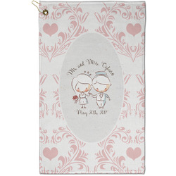 Wedding People Golf Towel - Poly-Cotton Blend - Small w/ Couple's Names