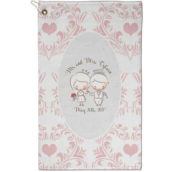 Custom Wedding People Golf Towel - Poly-Cotton Blend - Small w/ Couple's Names