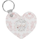 Wedding People Heart Plastic Keychain w/ Couple's Names