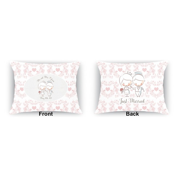 Wedding People Indoor Rectangular Burlap Pillow (Front and Back)