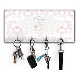 Wedding People Key Hanger w/ 4 Hooks w/ Graphics and Text